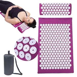 2026 Juego de colchoneta y almohada de acupresión con núcleo de espuma viscoelástica, colchoneta de yoga morada con bolsa de transporte para alivio y terapia de puntos gatillo - Product Image 1