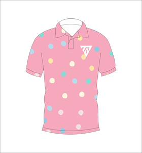 Camiseta Polo Rosa Personalizada con Diseño de Puntos Multicolores, Camiseta Polo de Golf Estampada Informal para Hombre, Suave y Transpirable de Manga Corta - Product Image 1