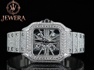 Mens High Quality Hip Hop Moissanite Diamond Stainless Steel Watch Glass Luxury Jewelry Accessory for Weddings Parties Festivals - Product Image 5