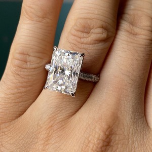 Export Quality Luxury Moissanite Diamond <b>Ring</b> for Women 925 Sterling Silver Engagement <b>Wedding</b> Jewelry Available For Sale - Product Image 3
