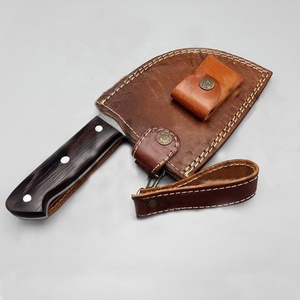 Custom Hand Forged Damascus Mezzaluna <b>Chopper</b> Knife Curved Herb <b>Vegetable</b> Meat Chopping Knife Wooden Handle OEM ODM Wholesale - Product Image 6