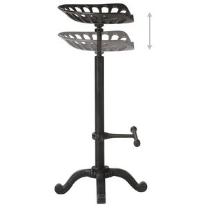 Taburete de Bar Ajustable de Hierro Fundido Negro Retro para Barra de Bar - Product Image 3