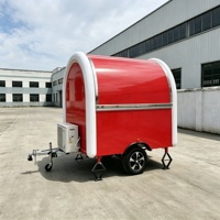Petite remorque alimentaire ronde, chariot alimentaire mobile, remorque alimentaire compacte personnalisée pour le café, les boissons, les desserts, les collations, la restauration et les événements en plein air