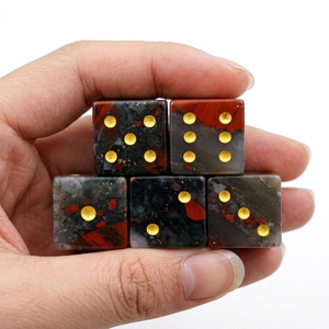 Stone Dragon Bloodstone D6 <b>Dice</b> Cube Natural Gemstone Crystal Stone D6 <b>Dice</b> Engraved Stone Custom <b>Dice</b> Sets - Product Image 3