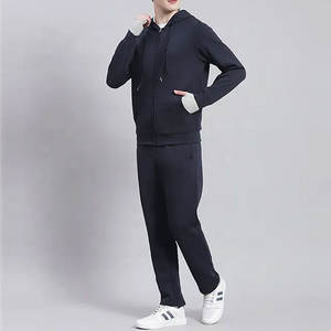 ชุดวอร์มออกกำลังกายผ้าฟลีซสำหรับผู้ชาย ใส่ได้ทุกฤดู ชุดสองชิ้น ผ้าฝ้าย 100% ชุดวิ่งออกกำลังกายสำหรับผู้ชาย - Product Image 2