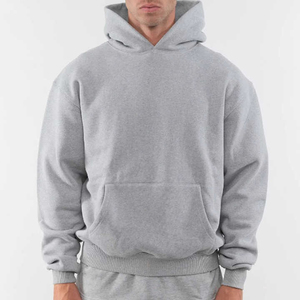 Sweat à capuche unisexe en polaire de polyester, couleur unie, personnalisable avec logo brodé, style décontracté et oversize, prix usine Chine, OEM - Product Image 3