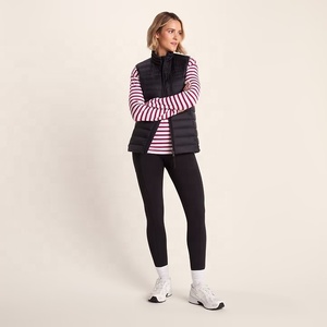 Black Knitted <b>Quilted</b> Puffer Vest Sleeveless Zip <b>Waistcoat</b> Lightweight Outerwear Autumn Outdoor Wear Women's Vest - Product Image 3