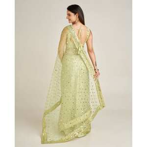 Sari de diseñador con Secuencia y trabajo de Dori para fiesta Vestido de carrera con estilo - Product Image 2