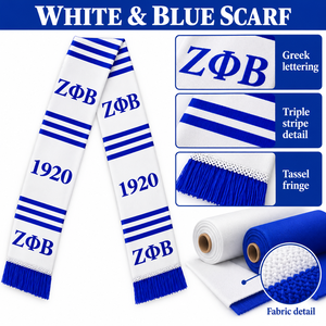 Écharpe de graduation en acrylique tricotée personnalisée Zeta Phi Beta 1920, étole, sash, accessoires grecs pour sororité - Product Image 6