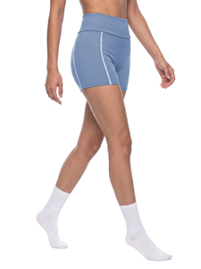 Shorts Deportivos de Cintura Alta para Mujer, Color Sólido, Tejidos, para Yoga, Ejercicio, Fitness, Cintura Elástica, Transpirables, Spandex, Poliéster - Product Image 4