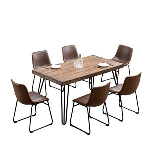 Aryven industriale Set da pranzo marrone antico 7 pezzi per la casa moderna - Product Image 6