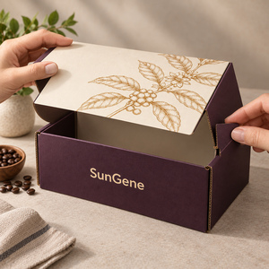 Emballage en boîte de conserve pour café gourmet SunGene dans une boîte d'expédition en carton ondulé imprimé - Product Image 4