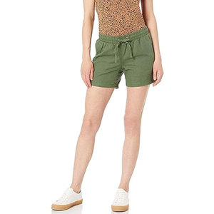 Shorts pour femmes personnalisés de haute qualité, taille mi-haute, avec cordon de serrage, décontractés, délavage clair, écologiques, séchage rapide, 100% coton, Créez votre design - Product Image 1
