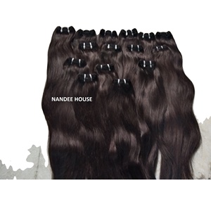 100% อินเดียผมมนุษย์แท้หยักตรงและนุ่มแต่งหนังกำพร้าทำจากผ้าทอสองชั้นแบบแอฟริกัน - Product Image 5