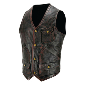 <b>Men's</b> Vintage Washed Polyester <b>Vest</b> V-neck Single Breasted Button Closure Solid Color Autumn Outer Wear Plus Size Regular Fit - Product Image 2