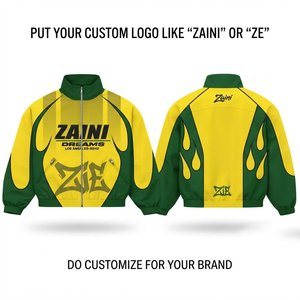 Veste coupe-vent en polyester respirant et imperméable à capuche pour homme Zaini Enterprises, 120 GSM, jaune et vert avec empiècements contrastés - Product Image 1