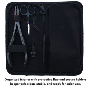 Kit Completo de Extensiones de Cabello de 7 Pulgadas con Microperlas Planas, Alicates de Crimpado, Gancho de Extracción, Tijeras de Corte de Hilo, Tijeras de Peluquería en Estuche - Product Image 5