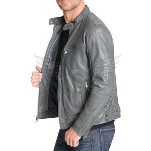 Chaqueta de Cuero de Moda Urbana Personalizada para Hombre, Chaqueta de Cuero de Moda con Cierre de Cremallera para Invierno, Estilo Casual para Hombre - Product Image 6