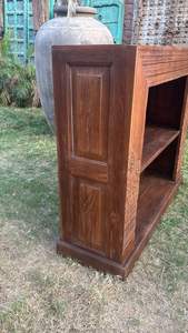 Modern Luxury 2-Tier Wooden Solid Wood <b>Leaning</b> <b>Bookshelf</b> Industrial Style Storage for Home Office and Dining Room - Product Image 4