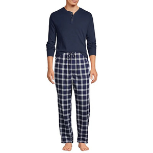 PANTALONES DE ALGODÓN A CUADROS PARA HOMBRE, PANTALONES CASUALES CON CINTURA ELÁSTICA, TELA OXFORD DE PESO MEDIO, TRANSPIRABLES, MODA DE CALLE PARA OTOÑO - Product Image 1