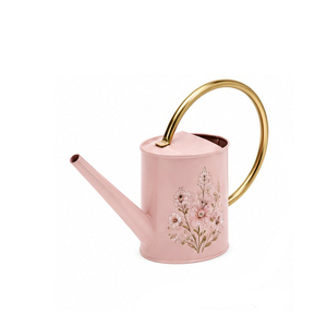 Arrosoir en métal rose avec motif floral et poignée en laiton pour le jardinage - Product Image 6