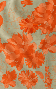 Crimson Vines Cotton Chanderi <b>Fabric</b> Charcoal Slub Urban Foliage Printed Earthy Meadow Digital Print Organic Eco-Friendly <b>Medium</b> - Product Image 3