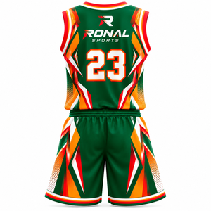 Ensemble de maillots de basket-ball personnalisés pour hommes, enfants et jeunes, maillots et shorts de basket-ball en mesh imprimés, uniforme de basket-ball personnalisé - Product Image 2
