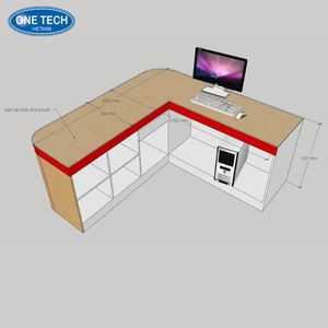 Mostrador de caja con superficie de vidrio / Escritorio de caja de vidrio templado Vietnam One Tech Combinación Libre 0.55m - Product Image 4