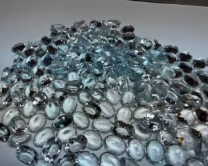 Piedra Preciosa de Aguamarina Natural AAA+++ Corte Esmeralda Ovalado 7x9MM Facetada |   Piedra de Aguamarina Azul Suelta para Joyería y Venta al por Mayor - Product Image 3
