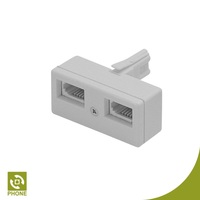 Adaptateur double ligne pour téléphone fixe britannique, accessoires électroniques, connecteur double adaptateur, plastique ABS blanc, modèle UK02