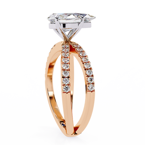Elegant Pear Cut Diamond <b>Split</b> Shank Engagement <b>Ring</b> - Product Image 1