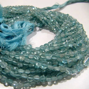 Perles facettées en apatite bleue naturelle, forme briolette, taille 4 mm, longueur 13 pouces - Product Image 3