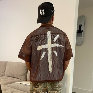 เสื้อยืด Game Kingdom University Mesh ทรงโอเวอร์ไซส์ แขนสั้น ระบายอากาศดี สไตล์สตรีท คอกลม พิมพ์ลาย สำหรับผู้ชาย - Product Image 4