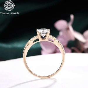 Charm Jewells Cushion Cut Moissanite Engagement <b>Ring</b> 18K Solid Gold Prong Setting Women's Classic IGI Certified 3g - Product Image 2