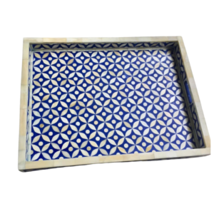 Modern Design Bone Inlay Tray colourful Bone Inlay Serving Tray With Handle Decorative Trays At very reasonable Price - Product Image 3