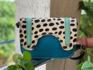 Western Style <b>Women</b> Stubby Color Recycled Leather <b>Sling</b> <b>Bag</b> Handbag Animal Print Fur <b>Bag</b> for <b>Women</b> - Product Image 2