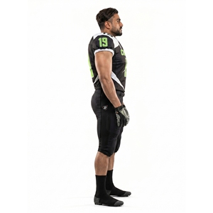 Jersey de Fútbol Americano Personalizado, Transpirable, de Malla Elástica Resistente, Uniforme para Equipo de Fútbol Escolar, Verde Neón y Negro - Product Image 3
