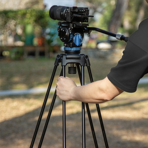 Manizek chuyên nghiệp nhiệm vụ nặng nề video máy ảnh Tripod đứng Kit te195 + bh509 đối trọng năng động Chất lỏng đầu vật liệu nhôm - Product Image 5