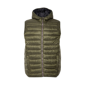 Chaleco Acolchado con Capucha Color Verde Oliva de la Mejor Calidad, Sin Mangas, de Nailon y Poliéster, Cálido, Cortavientos, para Invierno, con Servicio OEM - Product Image 1