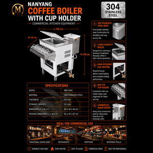Caldera de Café Nanyang de Alta Resistencia, 55 Litros, Acero Inoxidable, Dispensador de Agua Caliente Comercial para Restaurante, Buffet, Cafetería - Product Image 5
