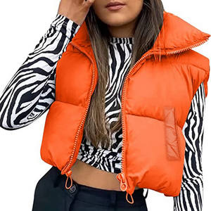 Wholesale Ladies Fashion Winter <b>Long</b> Sleeve <b>Cardigan</b> Stand Collar Warm Pu Casual Bread Down Bubble Puffer Jackets <b>for</b> Women - Product Image 1