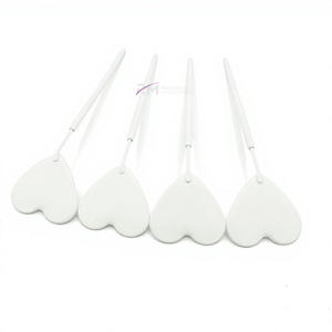 Miroir professionnel pour extensions de cils, forme cœur, blanc, revêtement poudré, miroir pour cils - Product Image 2