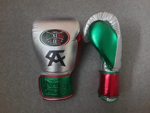 No Boxing No Life Pro Training Boxing Gloves Mexican Style Hook & Loop Premium Genuine Leather Sparring Gloves - Product Image 2