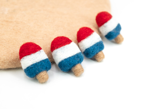 ไอศกรีมแท่งทำมือจากผ้าสักหลาดลายธงชาติ สำหรับตกแต่งวันชาติอเมริกา 4 กรกฎาคม ของตกแต่งฤดูร้อน ขายส่งจำนวนมาก - Product Image 2