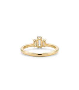 DEF Color VS VVS Clarity 10K Solid Gold Baguette Lab Grown Diamond Ring Three <b>Stone</b> Vertical Bar Diamond Ring Engagement Ring - Product Image 4