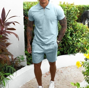 Popular European and American Men's Short Sleeved Shorts Casual Two-piece <b>Set</b> - Product Image 5