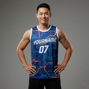 Maillot de basketball personnalisé sublimé respirant et antibactérien pour hommes – Conception sur mesure avec nom et numéro – 100 % polyester imprimé - Product Image 4