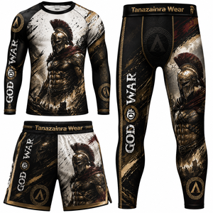 Maillot de compression à manches longues personnalisé Wolf Rash Guard, impression par sublimation, séchage rapide, respirant, polyester et élasthanne, MMA, BJJ, gym - Product Image 5