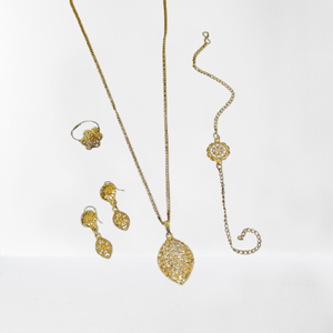 Joyería de trébol de seis hojas, collar de flores, pulsera, pendientes, conjuntos de joyería de moda para mujer, joyería fina chapada en oro - Product Image 5