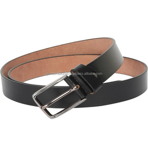 ที่ขายดีที่สุดราคาต่ําโรงงานผู้ชายแฟชั่นหนังเข็มขัดลําลองสีดําของแท้หนังเต็มลายนิกเกิลชุบหัวเข็มขัดโลหะ - Product Image 4
